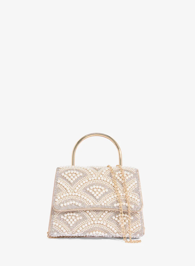 جلاموروس حقيبة يد علوية مزينة باللؤلؤ